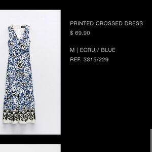 Zara Floral Maxi Dress in Blue and Black